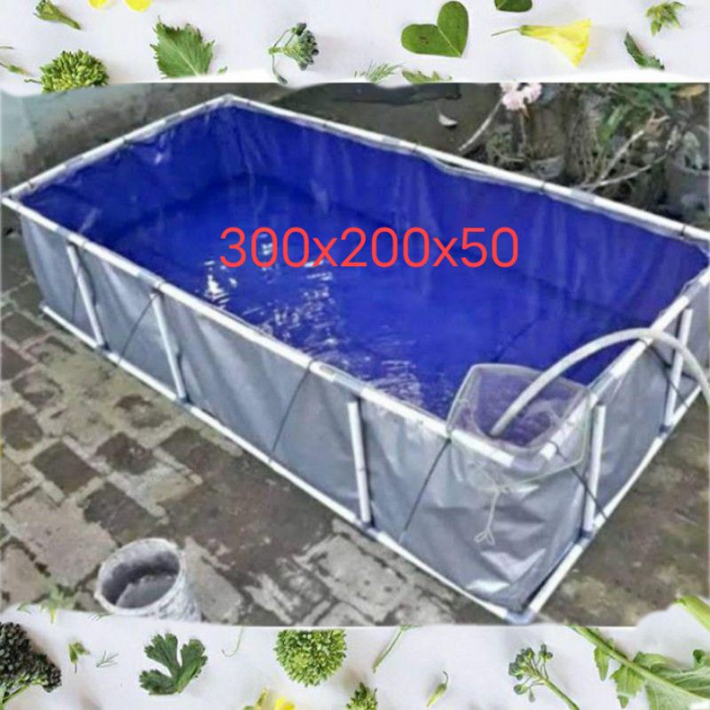 terpal kolam ukuran 300x200x50 a8 dan a12