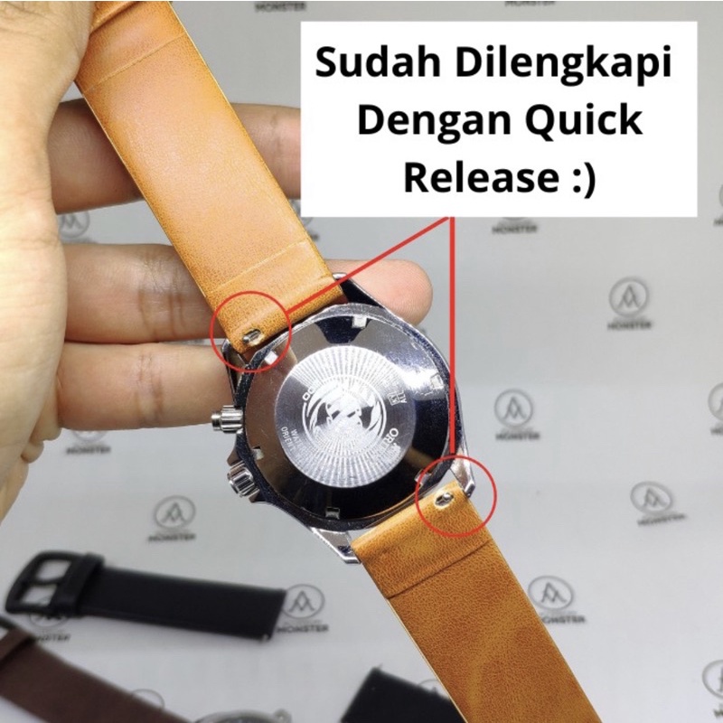 Tali Strap Jam Tangan Pria Kulit Asli Leather Strap Quick Release 20mm 22mm L5BK COD