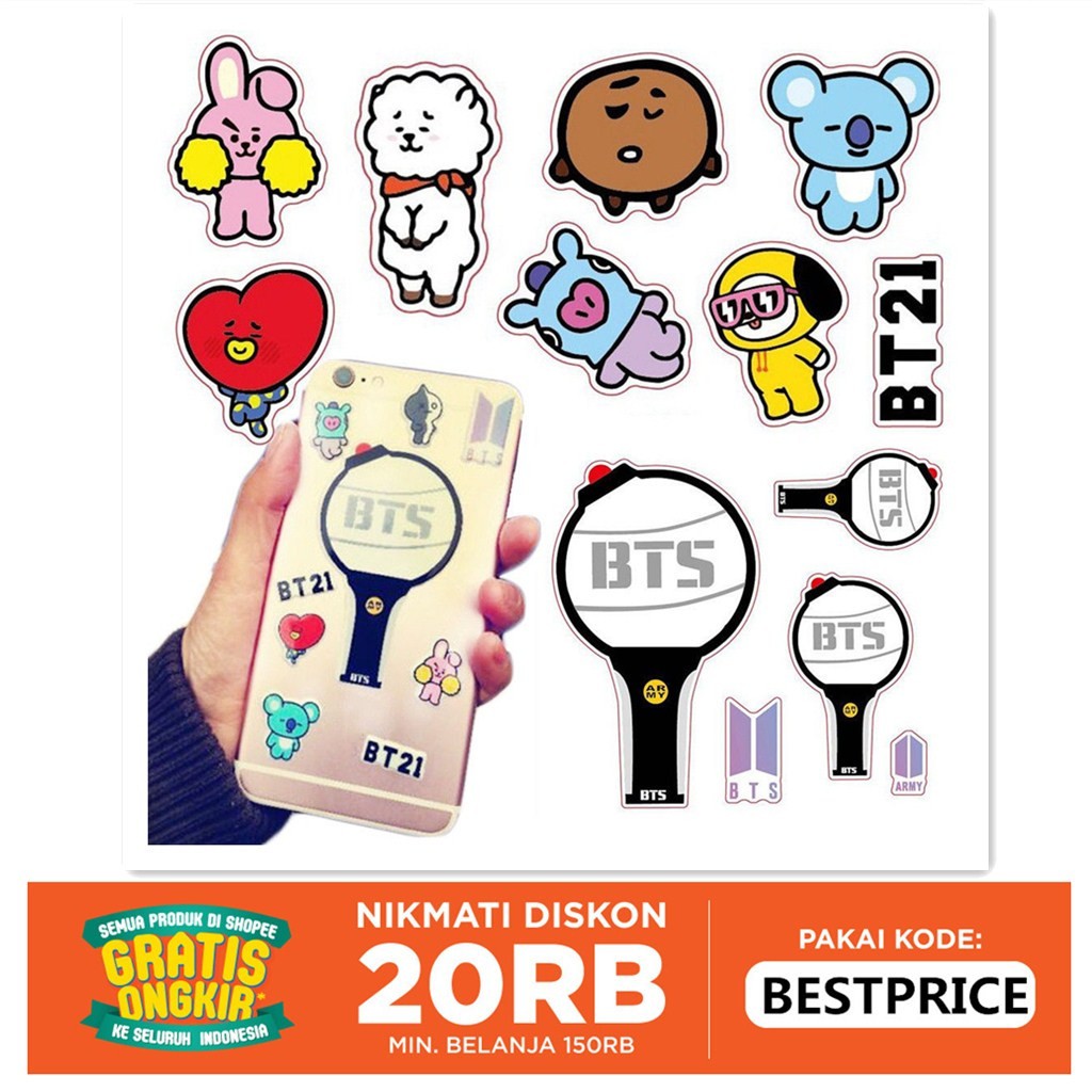  Bayar Di Tempat Stiker Model Kpop BTS Bubble bt21 3D EXO 