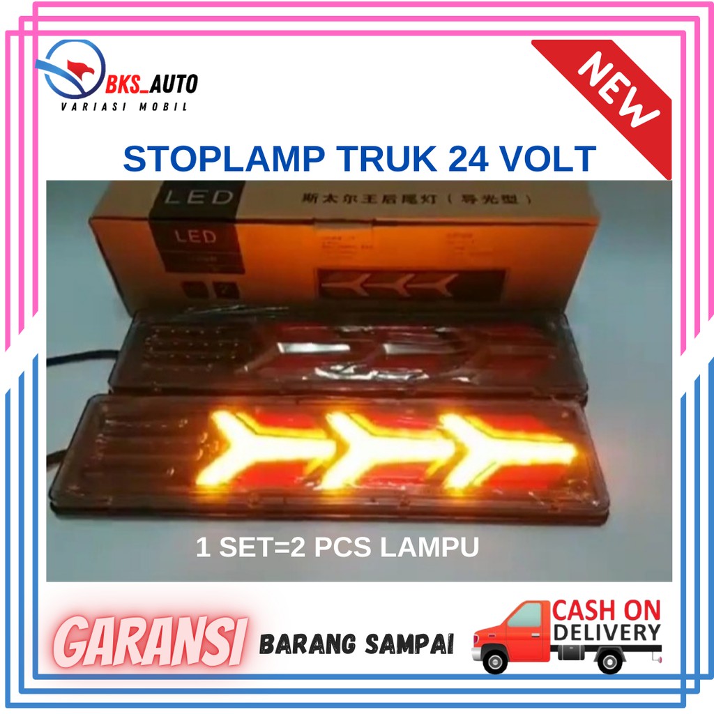 LAMPU VARIASI REM LED STOPLAMP TRUK PANAH PARKIR TRUCK ATRED 24 VOLT