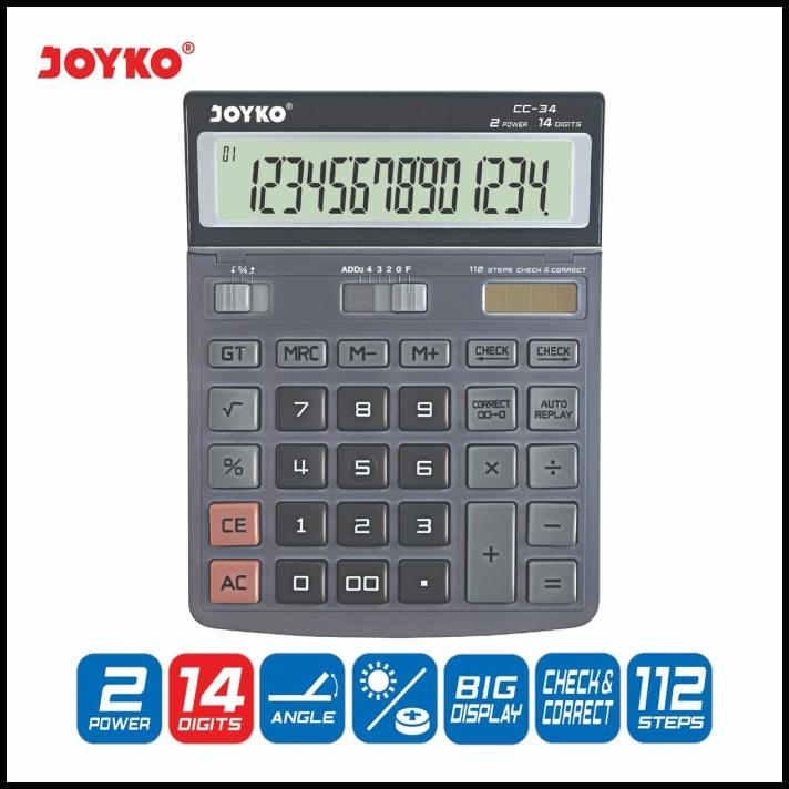 

Calculator / Kalkulator Joyko Cc-34 / 14 Digits / Check Correct