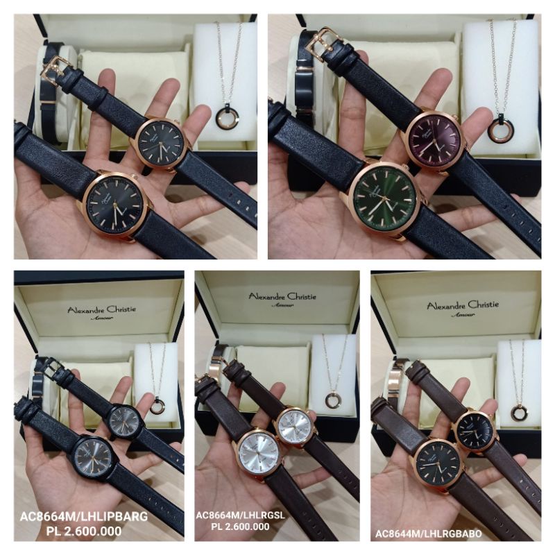 Jam Tangan Couple/Sepasang Alexandre Christie Ac 8651 8664 Original Garansi Resmi 1 Tahun