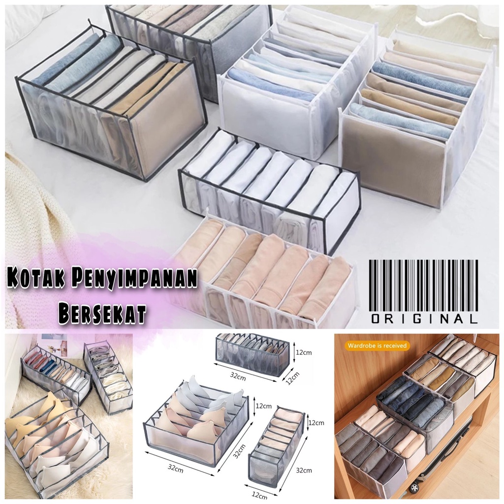 Kotak Penyimpanan Bersekat Tempat Penyimpanan BH Celana Dalam Kaos Kaki Storage Box Celana Dalam