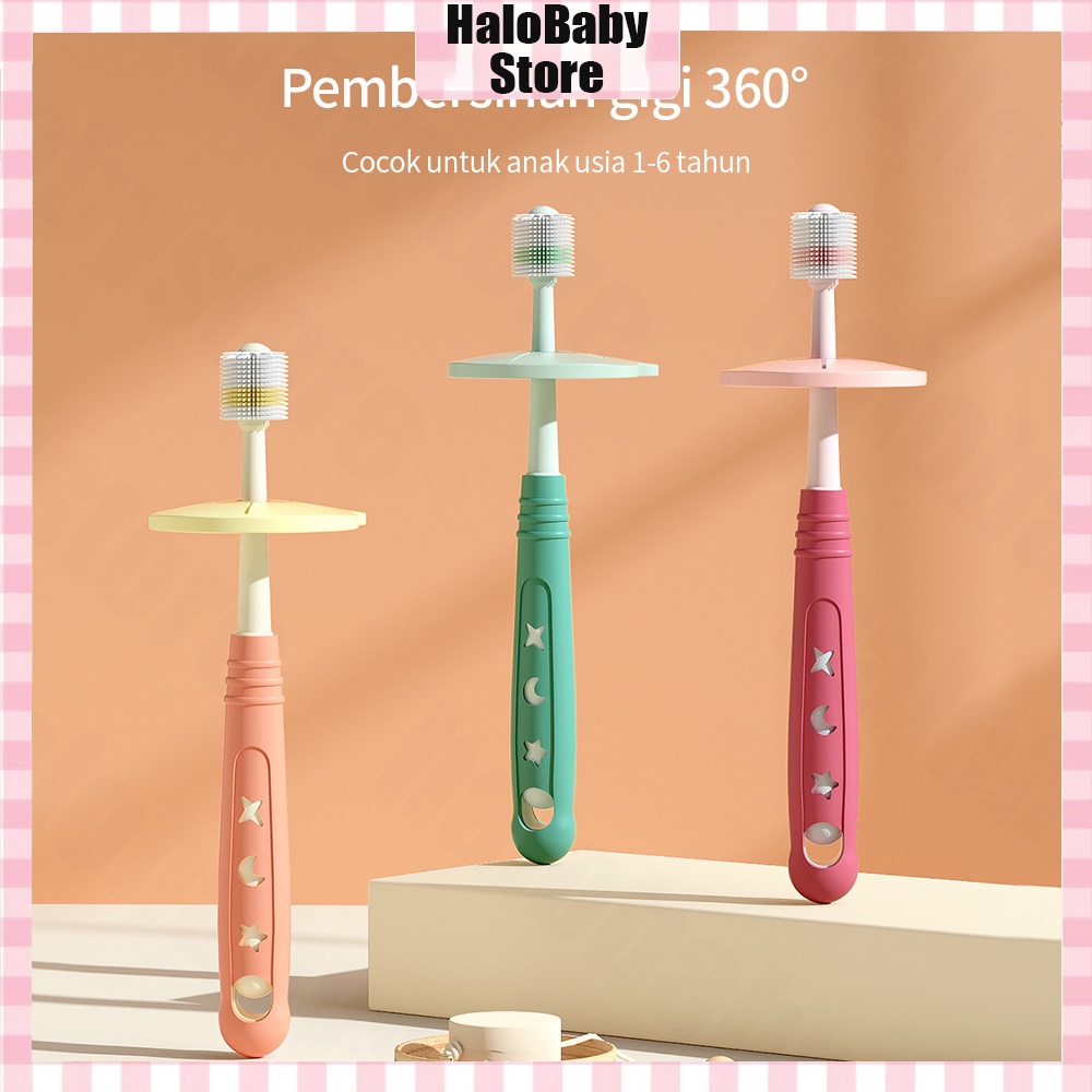 Halo Baby Store sikat gigi anak 1-6 tahun lembut /sikat gigi soft toothbrush baby 360 derajat