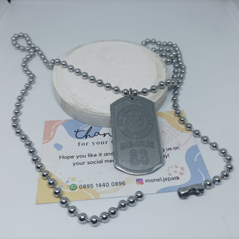 Kalung Logo DENSUS 88(Stainless Asli)