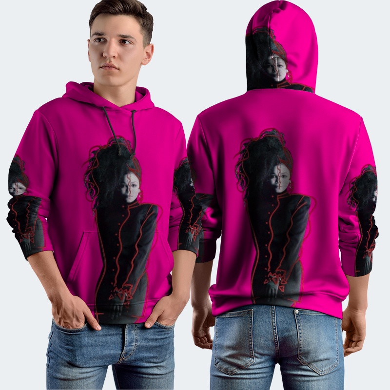 Jaket Hoodie Fullprint Janet Jackson Bahan Polyester Jersey