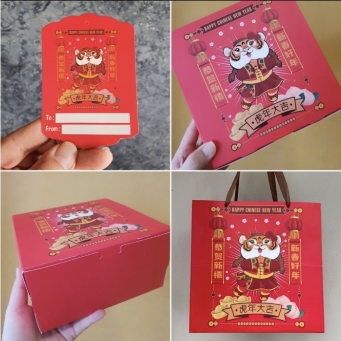 

PAKET A dus 22x22x10 dan paperbag besar pretty tiger - Free Tag