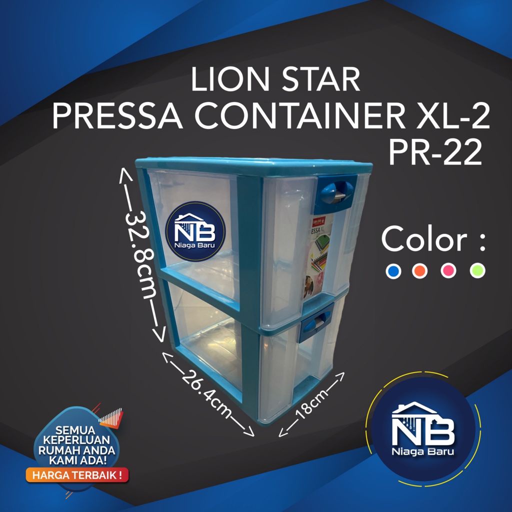 Laci Plastik Rak CD Pressa Container XL 2 Susun 2 Lion star - 2
