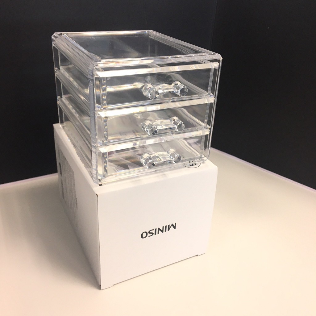 TEMPAT KOSMETIK LARGE BOX LIPSTIK MAKEUP AKSESORIS ORGANIZER MINISO ACRYLIC