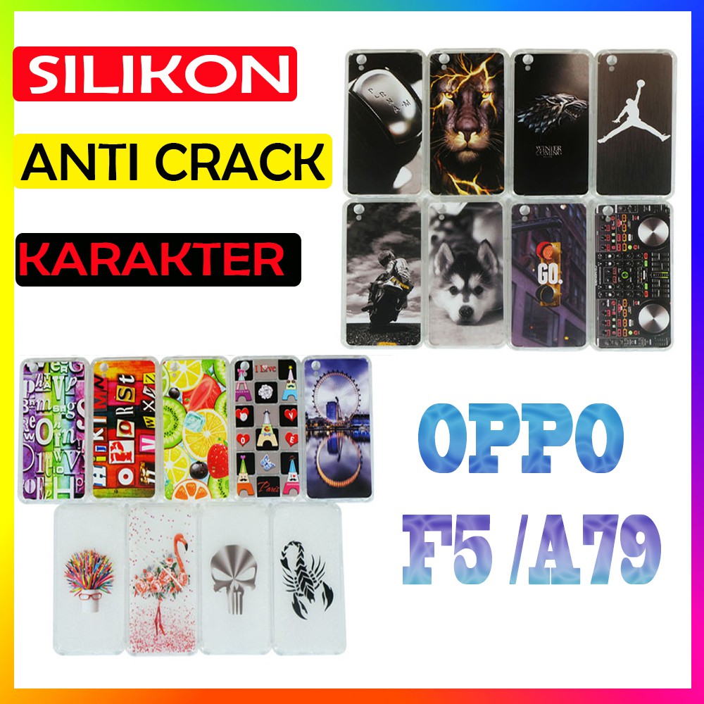 Case Silicone Handphone OPPO F5 / A79 Kesing Silikon Soft Case Casing UltraThin Anti Crack HP