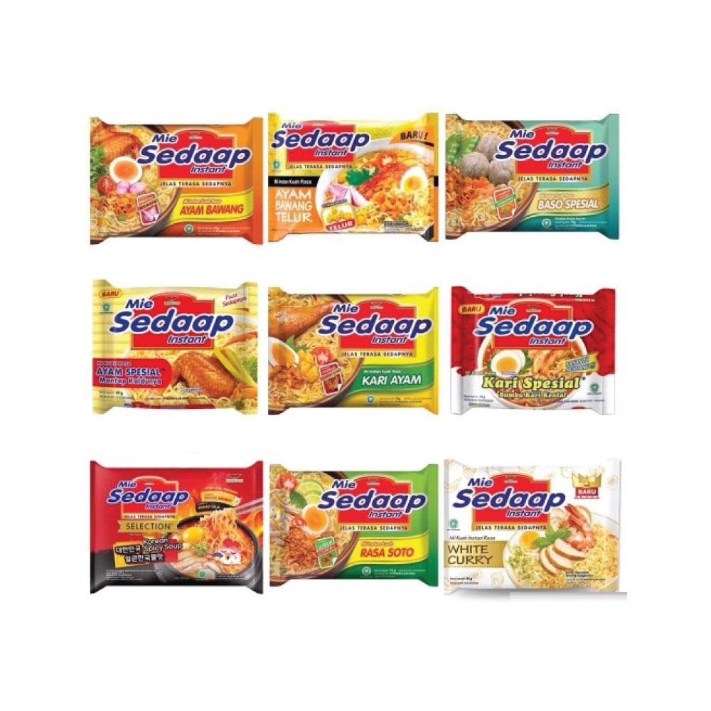 

MIE SEDAAP KUAH (BAKSO SPESIAL / AYAM BAWANG / KARI AYAM / SOTO / WHITE CURRY / AYAM SPESIAL) PCS
