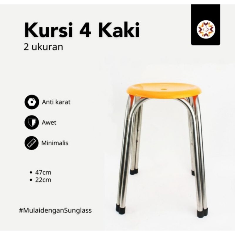 kursi baso bulat stainless warna/bangku bulat stainless steel anti karat