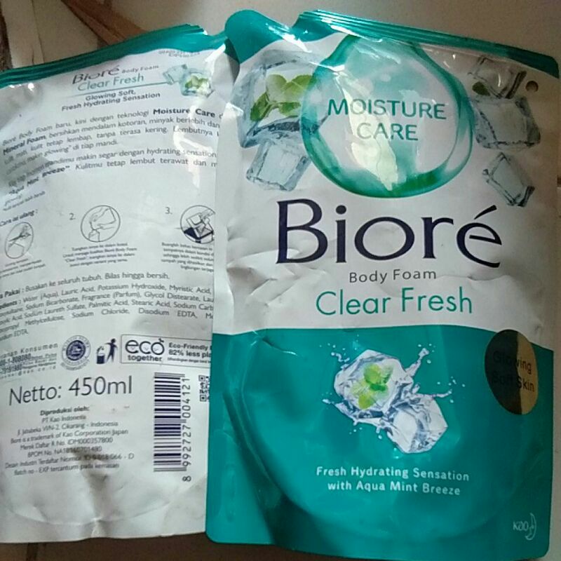 biore sabun mandi cair  clear fresh 400ml