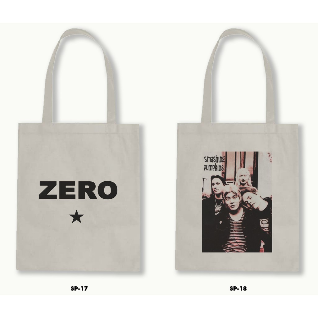 Tas Tote Bag Resleting Kanvas/Blacu  - Smashing Pumpkins .01