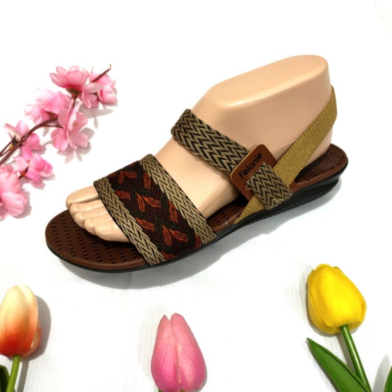 Sandal wanita Felonie DK 01 let elastis terbaru kekinian trendy murah