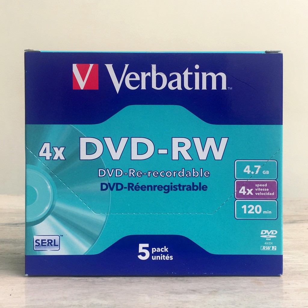 DVD-RW Verbatim Single Pack (5 pcs) 4X 4.7GB Slim Case