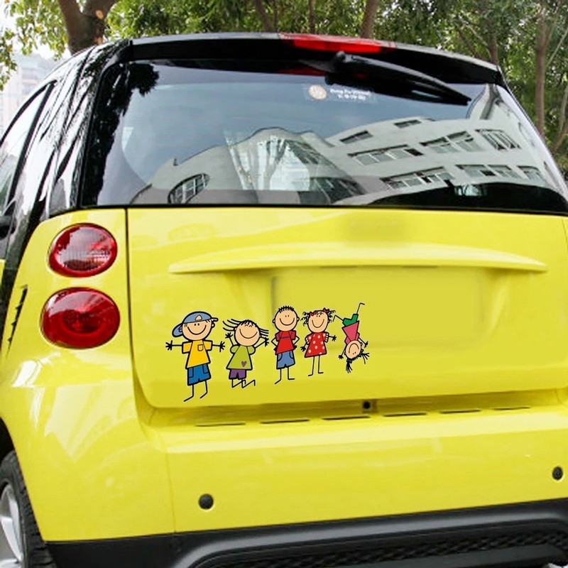 [1 Pcs Funny Cartoon Cute Family KidsSticker ]  [Automobile Fuel Gauge，Window Self-Adhesive PVC Stickers / Car Decoration Decal]