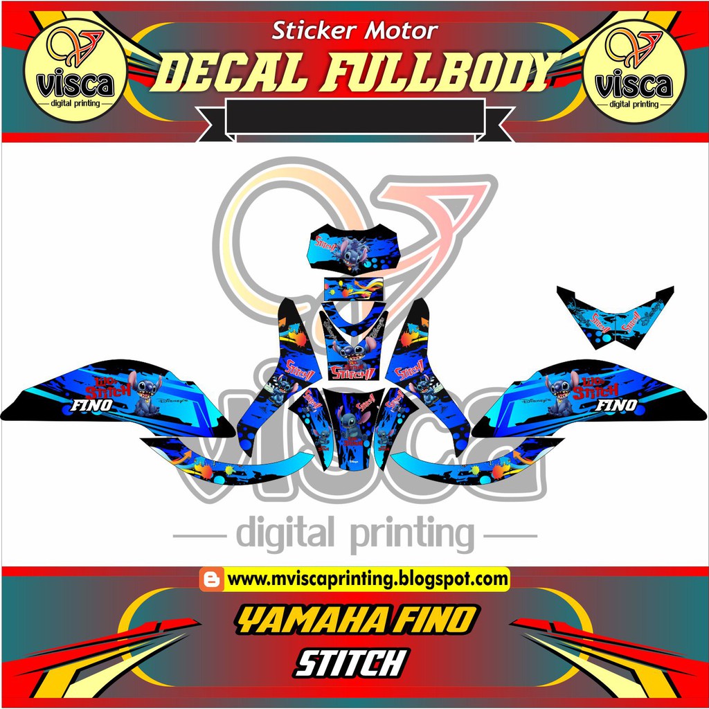 Stiker Variasi Motor Fino Decal Striping Full Body Fino Stitch