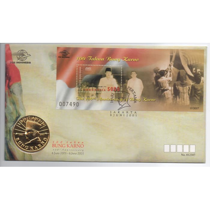 Sampul Harian Pertama SHP 100 Tahun Bung Karno Haul 2001 Koin