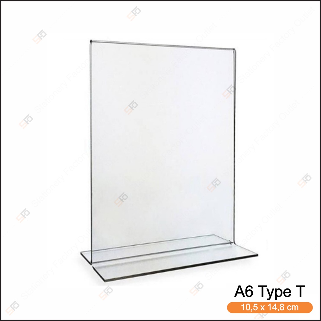 

Tempat Brosur Akrilik A6 Tipe T - Tent Card Holder Acrylic Display