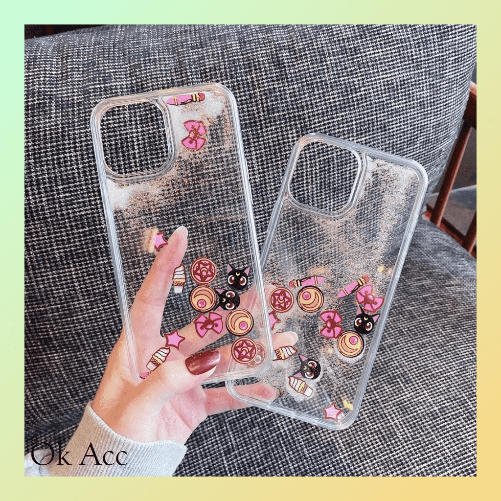 SoftCase Glitter air Cat Sailormoon Iphone 6 6s 7 8 SE 6+ 6s+ 7+ 8+ X Xs Xr Xs Max 11 12 13 Pro FH04