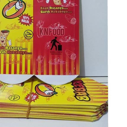 

☊ DUS KEBAB FULL COLOUR KECIL - KEMASAN KEBAB 50 PCS / PACK ➬