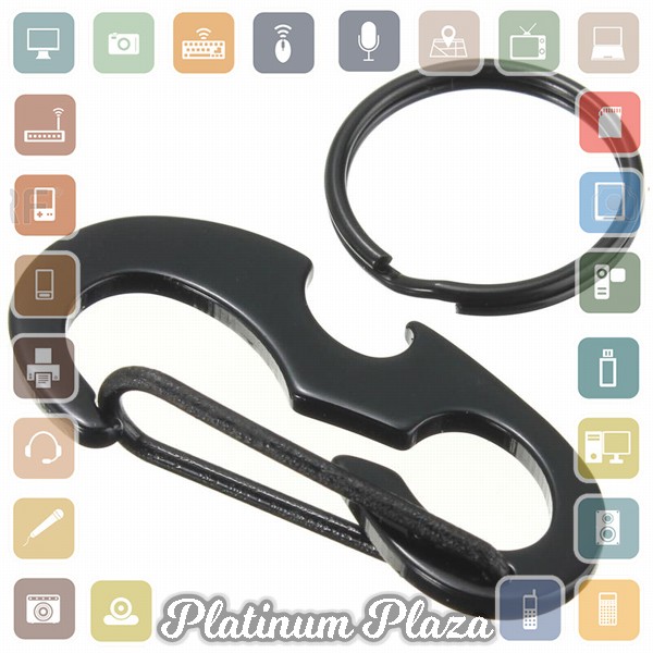 Relefree Black Beetle EDC Carabiner Stainless Steel with Bottle Opener - XT-11 - Black`6FMX4K-