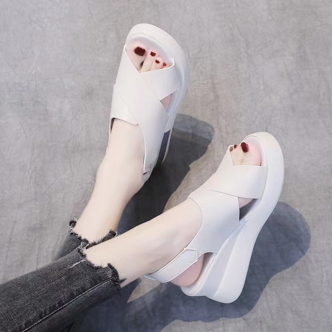 KZT-SW12 Sandal Wedges Strap Fashion Korea COD TERMURAH