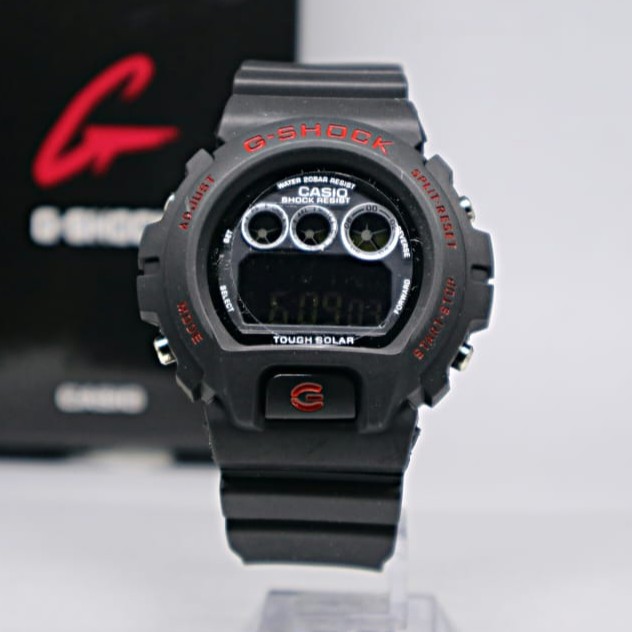 JAM TANGAN CASIO G SHOCK DW 6900 HITAM LISH MERAH