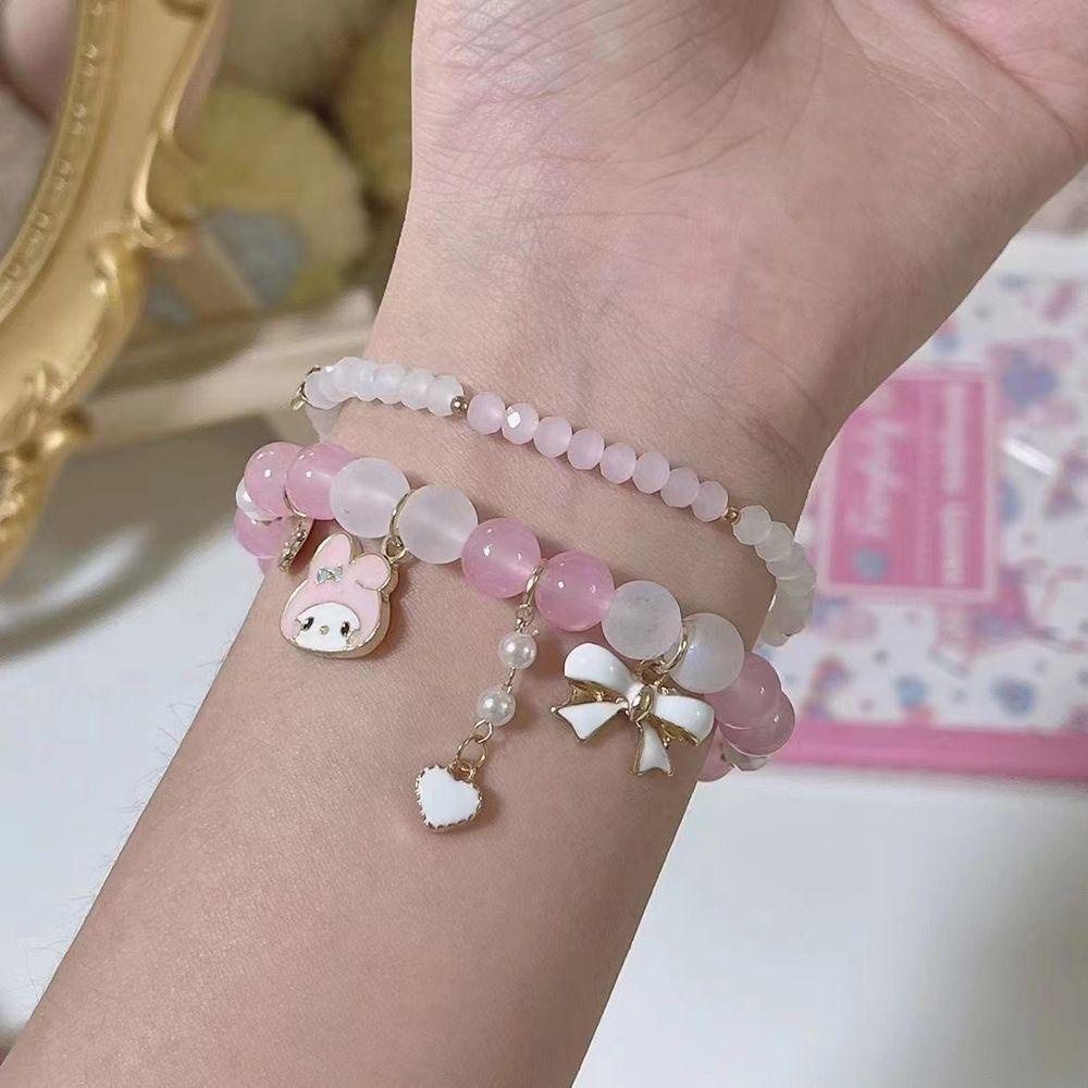 Agustina Gelang Mutiara Pria Dan Wanita Lucu Pacar Hadiah Pesona Mymelody Kuromi Perhiasan Anjing Busur Liontin Cinnamoroll Tangan String