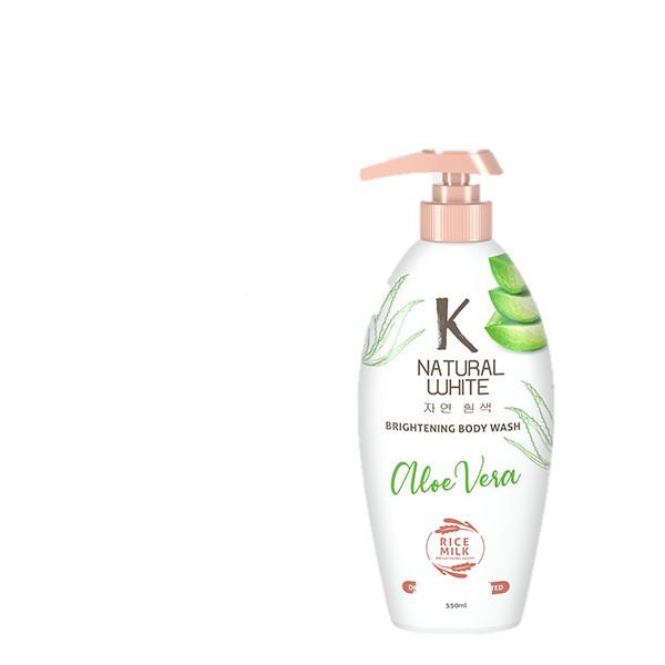 K Natural White Sabun Mandi Cair Aloe Vera Botol 500 ml x2 - Gambar 3