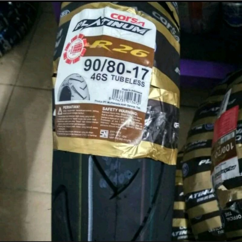 ban donat Corsa platinum r26 90/80-17 90 80 17 tubeless tubles