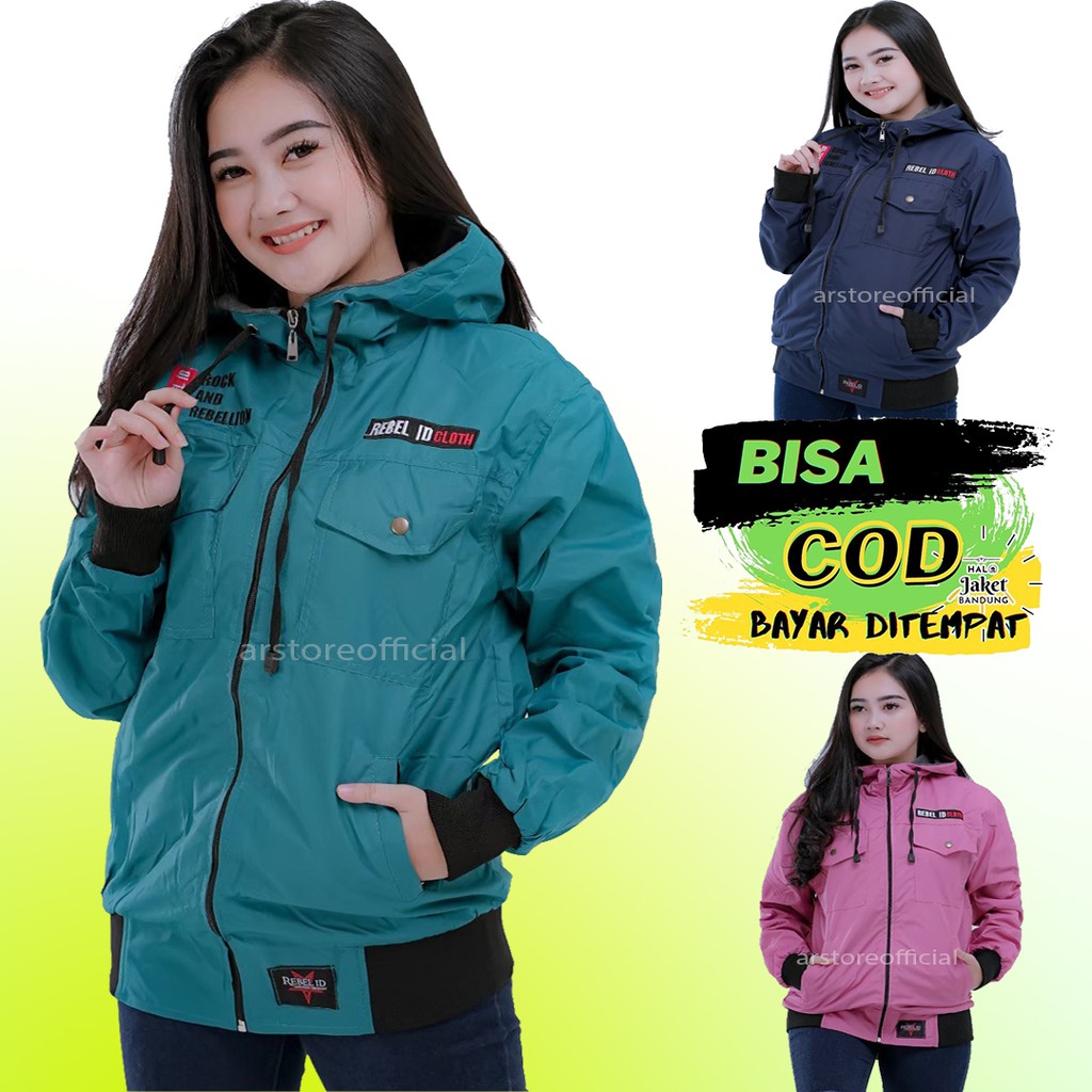 Jaket Parasut Wanita Anti Air Blazer Semi Parka REBEL ID / Jaket wanita / jaket parka #Bisa COD#