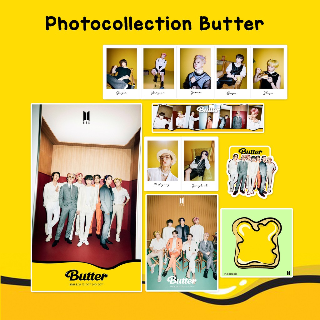 Poster Photocard Butter BTS Free Sticker butter