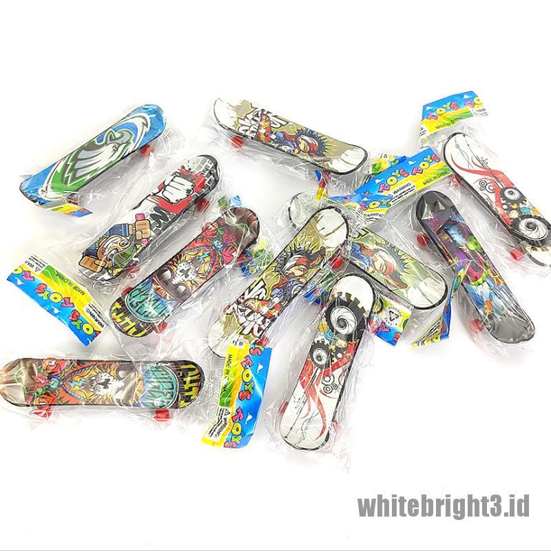 (white3) 1pc Skateboard Jari Mini Bahan Plastik