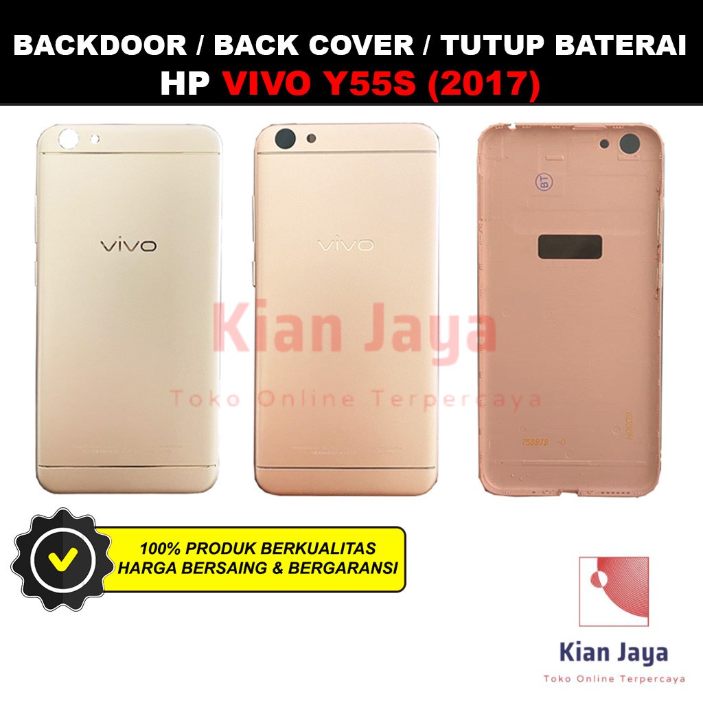 Backdoor Vivo Y55s 2017 Back Cover Tutup Belakang Baterai Cassing Casing Backcase Original