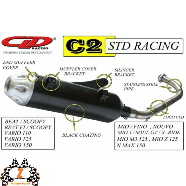 Knalpot Nmax 150 CLD Racing  C2 Standar Racing