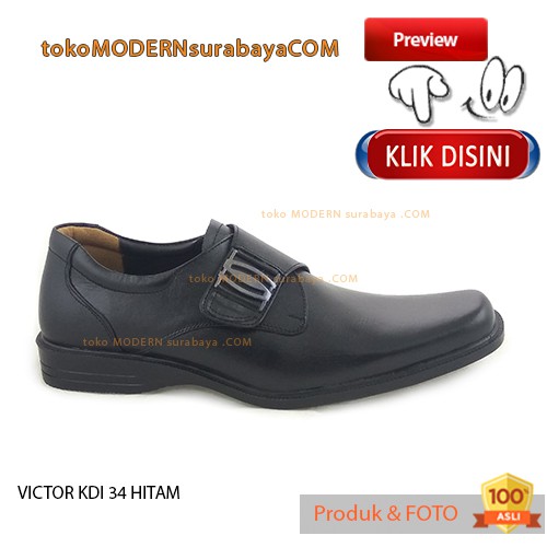 Victor Kdi 34 Hitam Sepatu Pria Sepatu Formal slip on Sepatu Kerja Pantofel