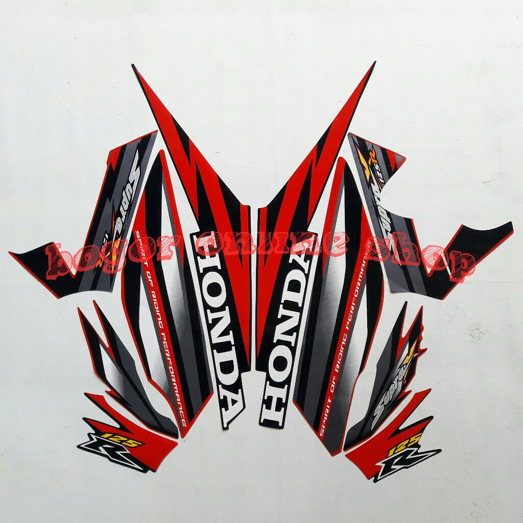 stiker motor supra x 125r 2006 hitam merah