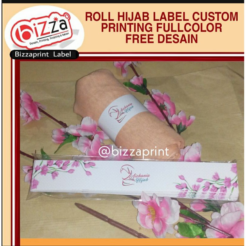 LABEL PENGIKAT JILBAB / ROLL HIJAB / ROLLER PENGGULUNG KERTAS MERK PACKING KERUDUNG