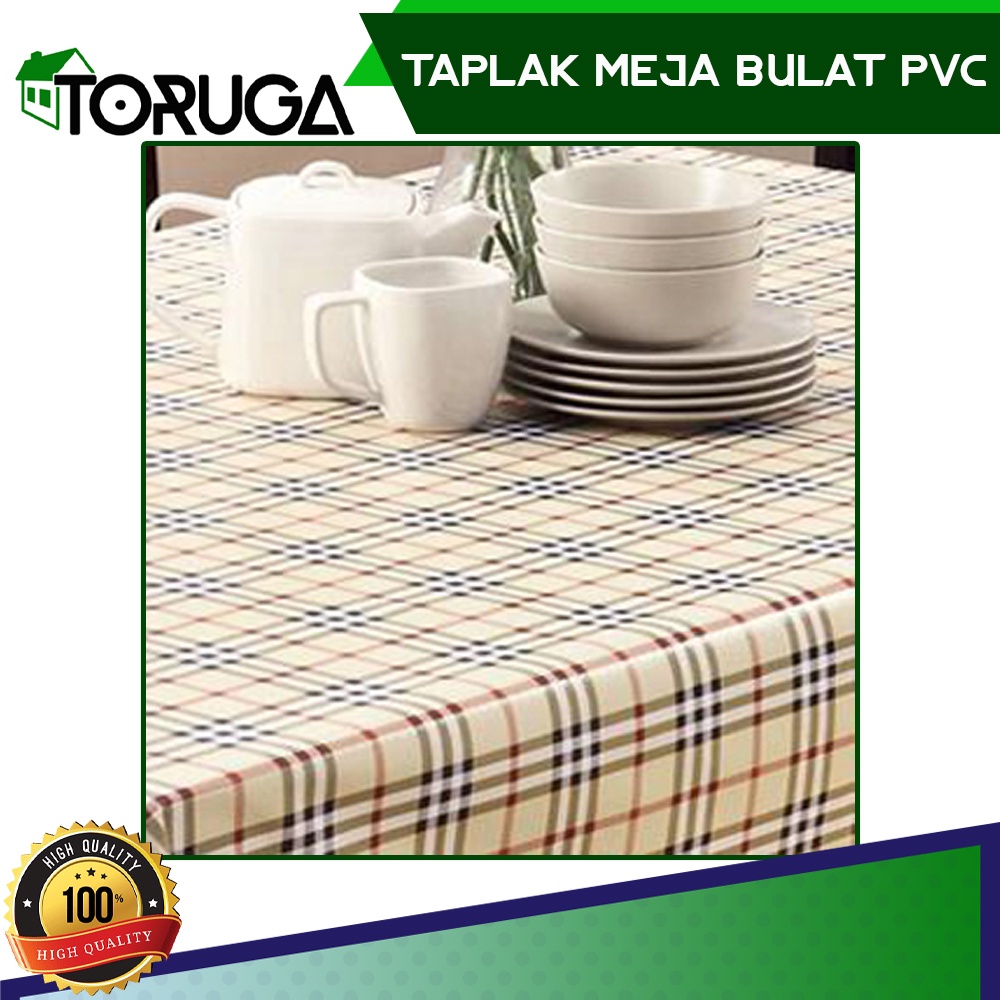 TAPLAK ALAS MEJA MAKAN TAMU BULAT ANTI AIR BAHAN PVC 150x150cm