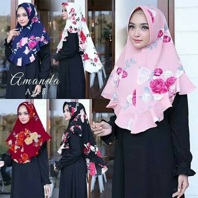 Khimar Amanda Agra/Jilbab Instan Terbaru/Hijab Instan/Jilbab Instan Modis/Kerudung Instant