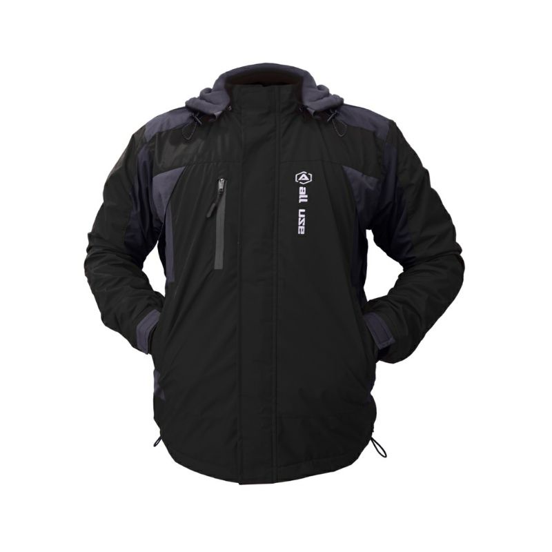 JAKET OUTDOOR ORIGINAL ALL USE BLACK MIX GREY M L XL XXL XXXL XXXXL JUMBO BIG SIZE ANTI AIR