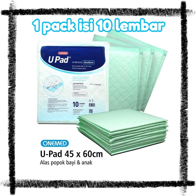 UPAD Onemed Underpad / perlak Size 45x60 cm alas pipis alas kandang isi 10 lembar