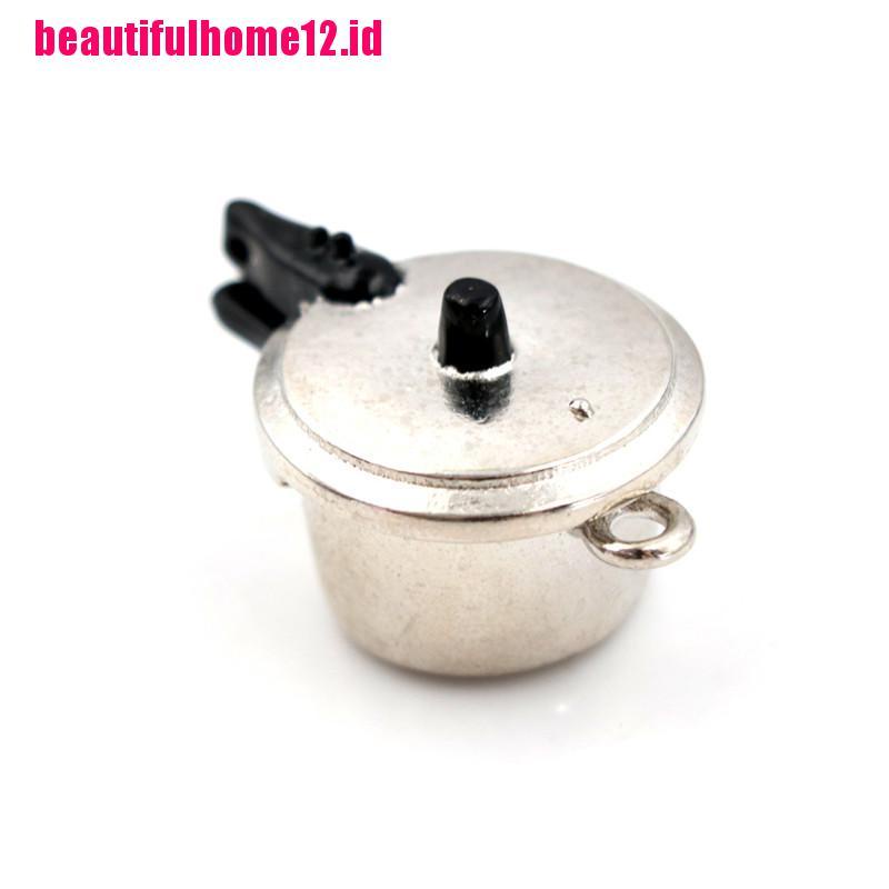 【beautifulhome12.id】1:12 Dollhouse Miniature Kitchen Cooking Utensil Pressure Cooker Autoclave Toy