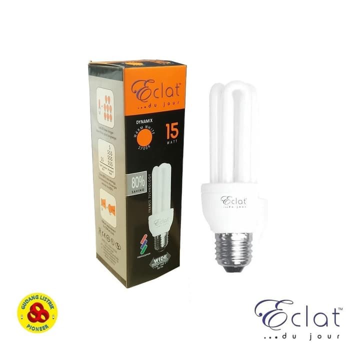 Eclat Lampu Dynamix 15W Kuning E27 Bohlam 2U 15 Watt Warm White