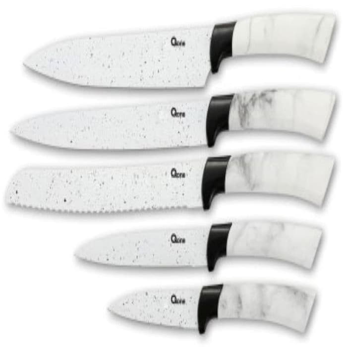 Oxone 5pcs Knife Set OX-617 - Pisau Dapur White Marble