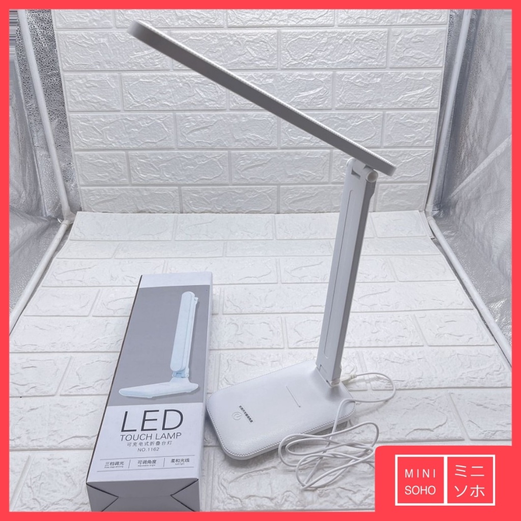 Lampu Meja LED Baca Belajar Kerja Lipat Praktis Bisa Dicharge Rechargeable Recharge Light Desk Lamp Work Study