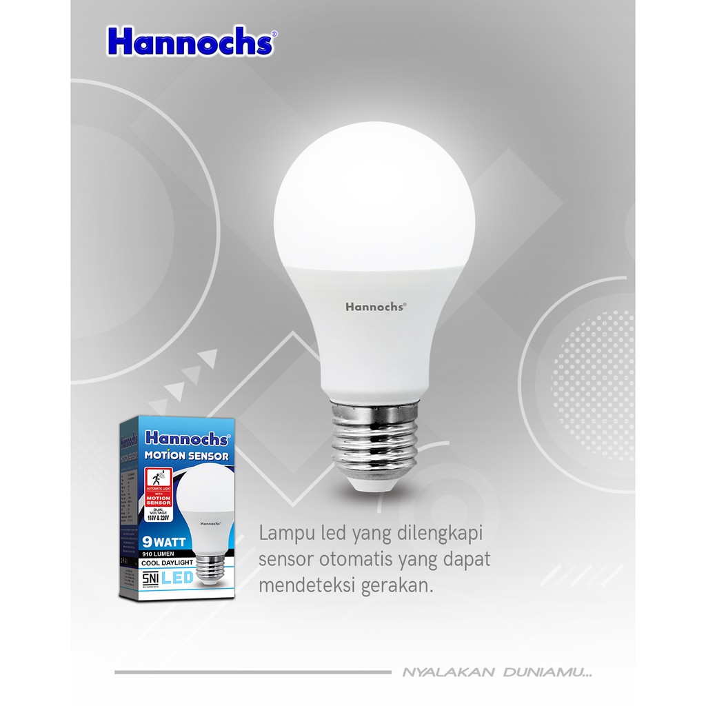 Hannochs lampu LED Sensor Cahaya dan Gerak - Putih