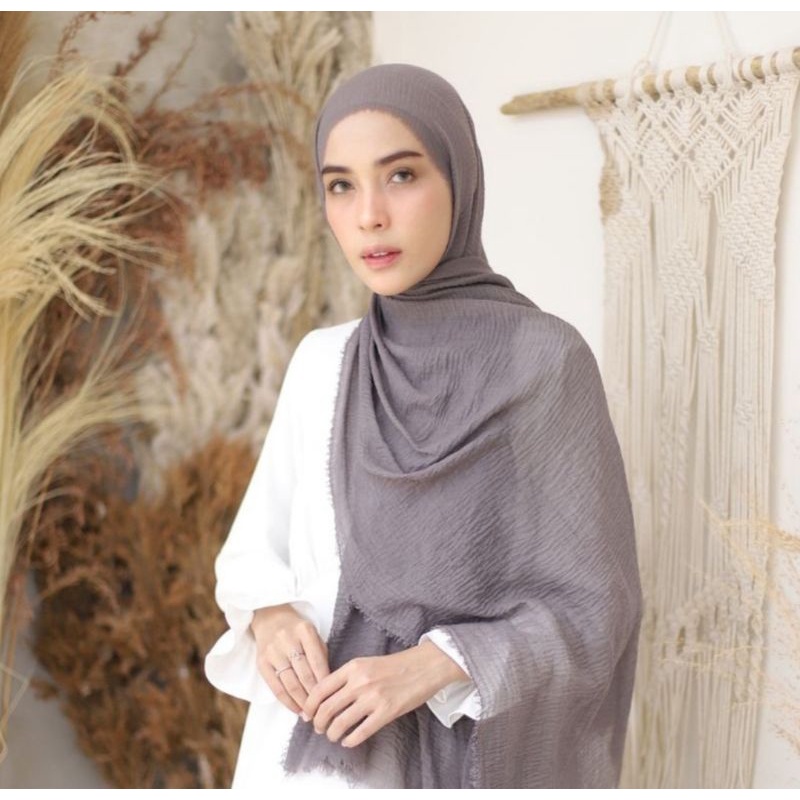 PASHMINA CRINKLE  SHAWL HIJAB PASMINA CRINKLE RAWIS  KUSUT 200x100cm